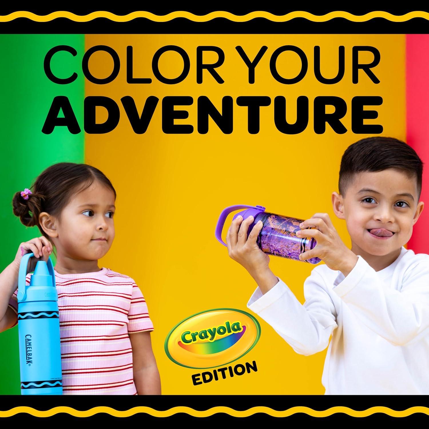 imageCamelBak Crayola Flip Straw Kids Tritan Renew Water Bottle Cherry Red 14ozCerulean