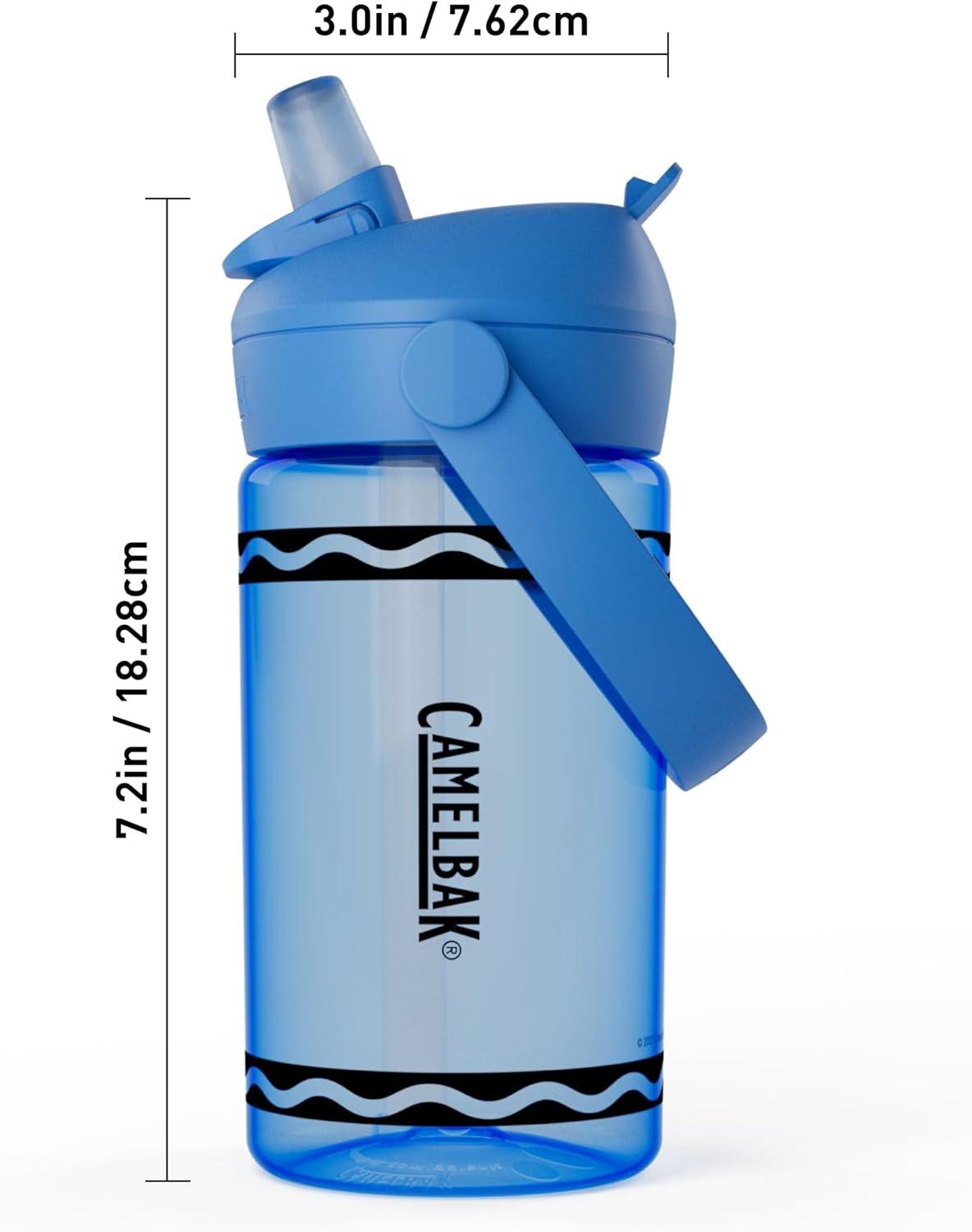 imageCamelBak Crayola Flip Straw Kids Tritan Renew Water Bottle Cherry Red 14ozCerulean