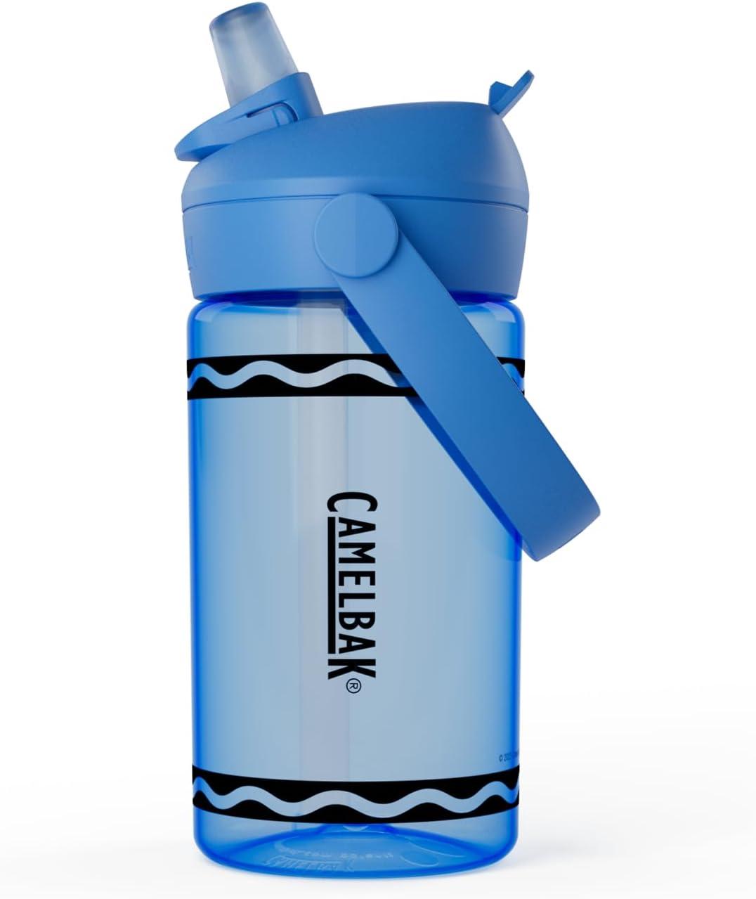 imageCamelBak Crayola Flip Straw Kids Tritan Renew Water Bottle Cherry Red 14ozCerulean