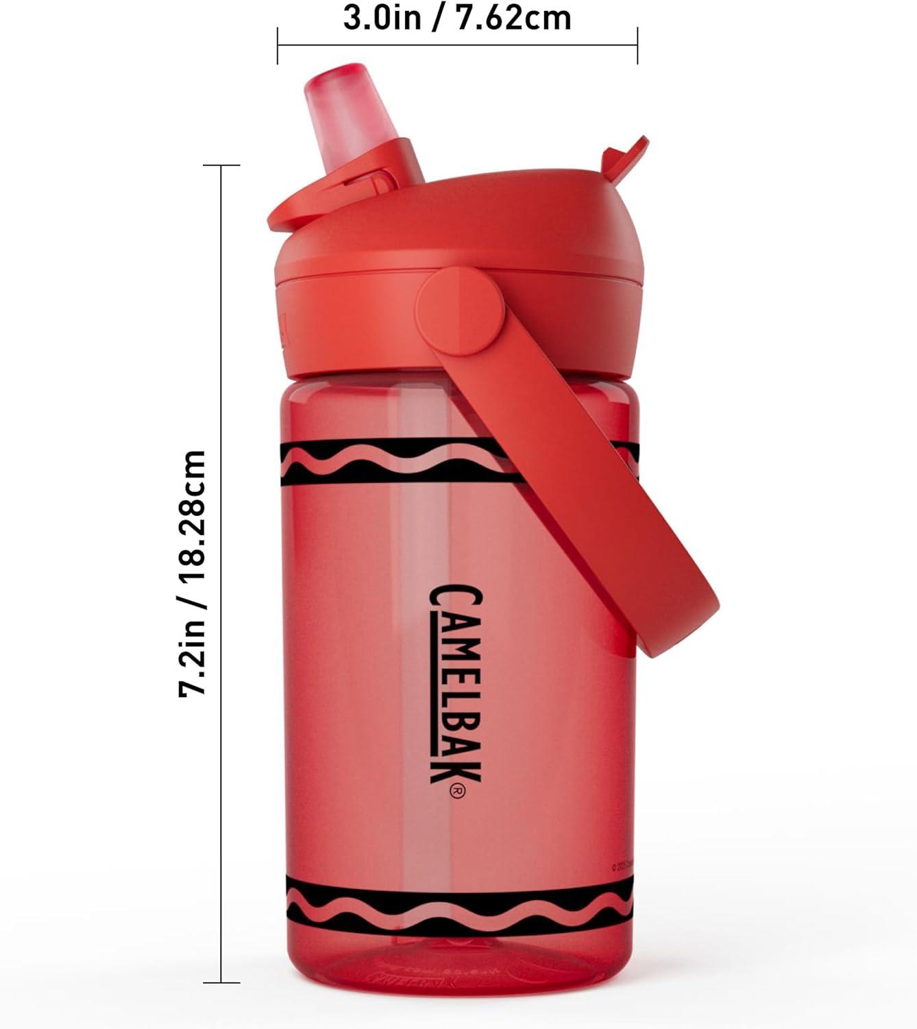imageCamelBak Crayola Flip Straw Kids Tritan Renew Water Bottle Cherry Red 14ozCherry Red