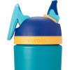 Owala Kids Flip Insulated Stainless-Steel Water Bottle with Straw and Locking Lid, 14-Ounce, Blue/Teal (Splishy Splashy)