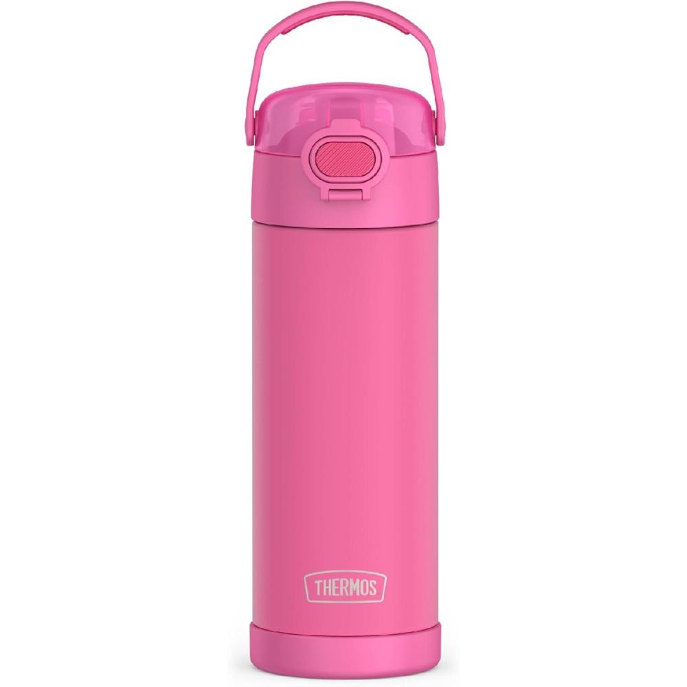 imageTHERMOS FUNTAINER 16 Ounce Stainless Steel Vacuum Insulated Bottle with Wide Spout Lid MINECRAFTNeon Pink