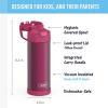 THERMOS FUNTAINER 16 Ounce Stainless Steel Vacuum Insulated Bottle with Wide Spout Lid, MINECRAFT(Dark Pink)