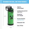 THERMOS FUNTAINER 16 Ounce Stainless Steel Vacuum Insulated Bottle with Wide Spout Lid, MINECRAFT(Minecraft)