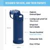 THERMOS FUNTAINER 16 Ounce Stainless Steel Vacuum Insulated Bottle with Wide Spout Lid, MINECRAFT(Navy)