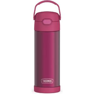 THERMOS FUNTAINER 16 Ounce Stainless Steel Vacuum Insulated Bottle with Wide Spout Lid, MINECRAFT(Dark Pink)