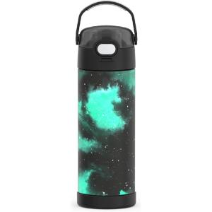 THERMOS FUNTAINER 16 Ounce Stainless Steel Vacuum Insulated Bottle with Wide Spout Lid, MINECRAFT(Galaxy Green)