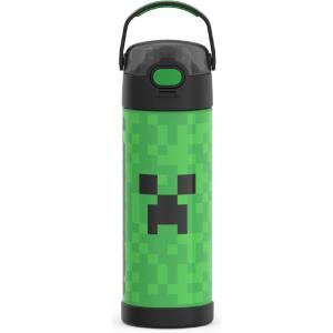 THERMOS FUNTAINER 16 Ounce Stainless Steel Vacuum Insulated Bottle with Wide Spout Lid, MINECRAFT(Minecraft)