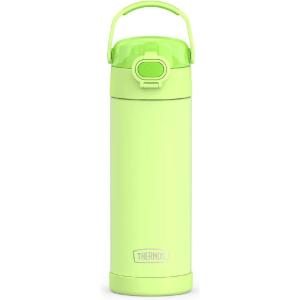 THERMOS FUNTAINER 16 Ounce Stainless Steel Vacuum Insulated Bottle with Wide Spout Lid, MINECRAFT(Neon Lime)