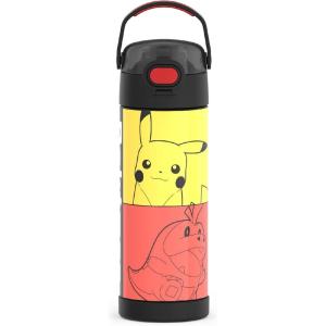 THERMOS FUNTAINER 16 Ounce Stainless Steel Vacuum Insulated Bottle with Wide Spout Lid, MINECRAFT(Pokemon)