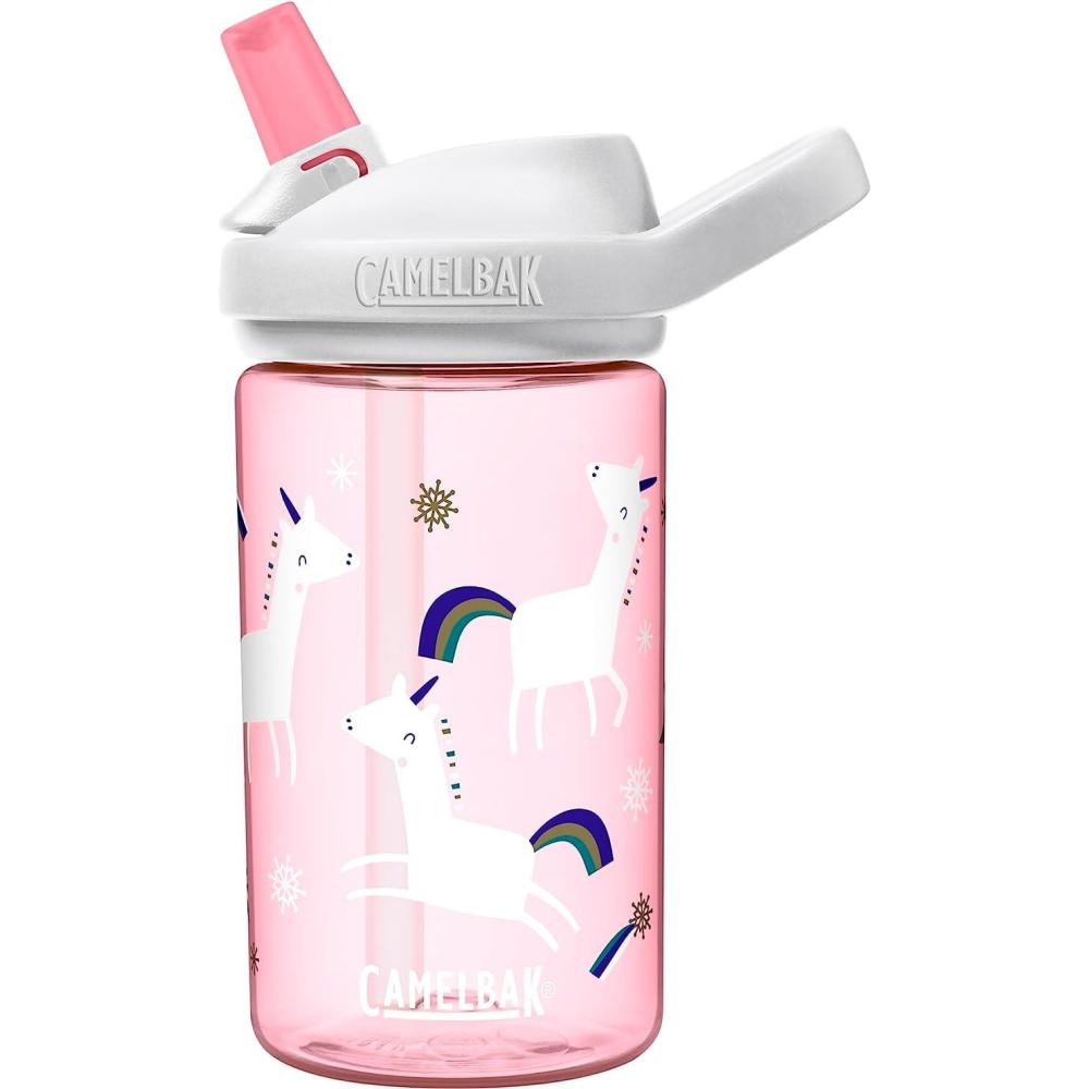 imageCamelBak Eddy 14 oz Kids Water Bottle with Tritan Renew  Straw Top LeakProof When Closed Snowflake Unicorn