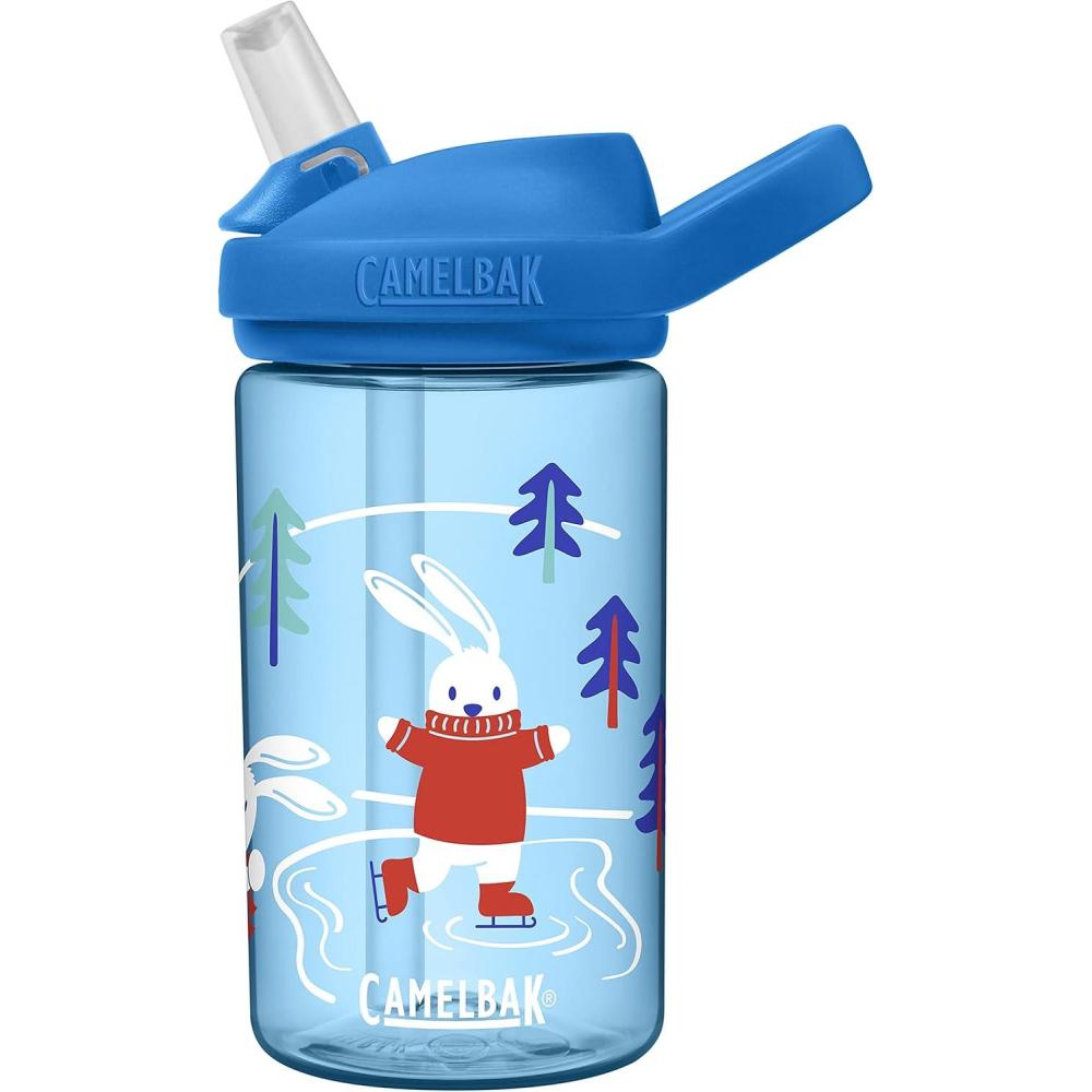 imageCamelBak Eddy Kids Bite Valve Straw Tritan Renew Water Bottle Bundled Bunnies 14ozBundled Bunnies