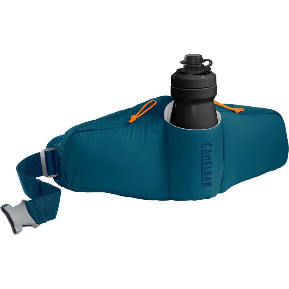 imageCamelBak Podium Flow 2 Waist Pack for Mountain Biking Gravel Cycling  Contains 21 oz Podium Dirt Series Bike Bottle Purple DoveMoroccan Blue
