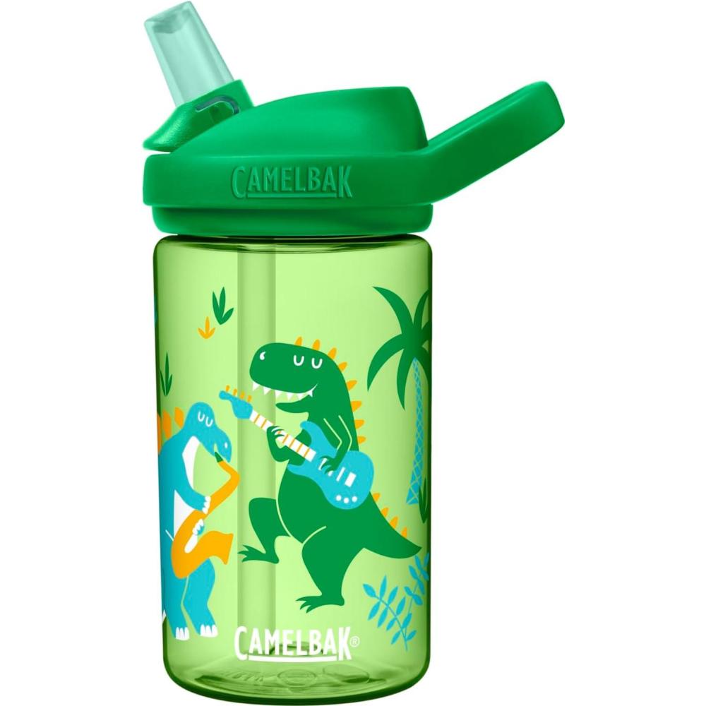 imageCamelBak eddy 14oz Kids Water Bottle with Tritan Renew  Straw Top LeakProof When ClosedDino Band