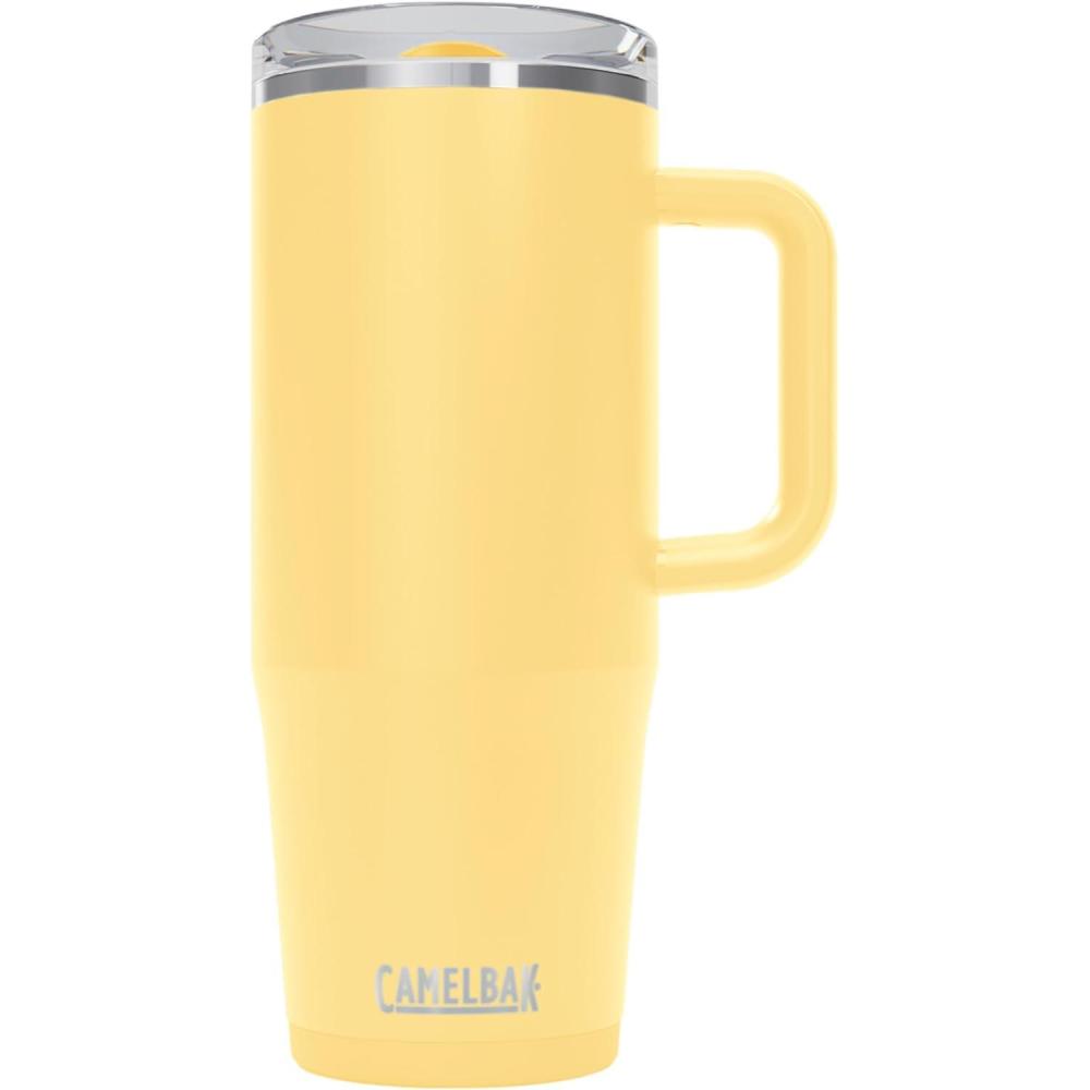 imageCamelBak Thrive LeakProof 32 oz Mug Insulated Stainless Steel  For travel coffee tea hot beverages  Spill Proof Cupholder Compatible Purple SkyYellow Bloom