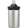 CamelBak Eddy+ Kids Water Bottle, Stainless Steel with Straw Cap, 14 oz, Bare Steel – Spill-Proof When Open, Leak-Proof When Closed