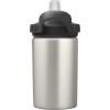 CamelBak Eddy+ Kids Water Bottle, Stainless Steel with Straw Cap, 14 oz, Bare Steel – Spill-Proof When Open, Leak-Proof When Closed