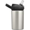 CamelBak Eddy+ Kids Water Bottle, Stainless Steel with Straw Cap, 14 oz, Bare Steel – Spill-Proof When Open, Leak-Proof When Closed
