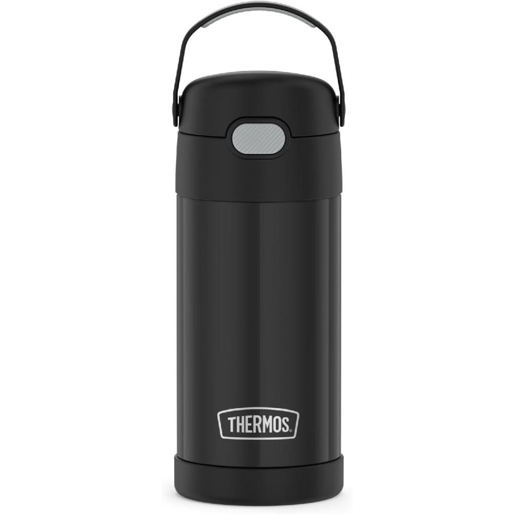 imageTHERMOS FUNTAINER Water Bottle with Straw  12 Ounce  Kids Stainless Steel Vacuum Insulated Water Bottle with Lid RainbowsBlack