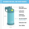 THERMOS FUNTAINER Water Bottle with Straw – 12 Ounce – Kids Stainless Steel Vacuum Insulated Water Bottle with Lid, Rainbows(Blue/Green)