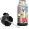THERMOS FUNTAINER Water Bottle with Straw – 12 Ounce – Kids Stainless Steel Vacuum Insulated Water Bottle with Lid, Rainbows(Construction Site)