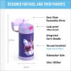 THERMOS FUNTAINER Water Bottle with Straw – 12 Ounce – Kids Stainless Steel Vacuum Insulated Water Bottle with Lid, Rainbows(Cool Caticorns)