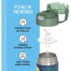 THERMOS FUNTAINER Water Bottle with Straw – 12 Ounce – Kids Stainless Steel Vacuum Insulated Water Bottle with Lid, Rainbows(Dinosaurs)