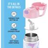 THERMOS FUNTAINER Water Bottle with Straw – 12 Ounce – Kids Stainless Steel Vacuum Insulated Water Bottle with Lid, Rainbows(Dreamy)
