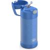 THERMOS FUNTAINER Water Bottle with Straw – 12 Ounce – Kids Stainless Steel Vacuum Insulated Water Bottle with Lid, Rainbows(Glitter Periwinkle)