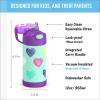 THERMOS FUNTAINER Water Bottle with Straw – 12 Ounce – Kids Stainless Steel Vacuum Insulated Water Bottle with Lid, Rainbows(Hearts)
