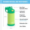 THERMOS FUNTAINER Water Bottle with Straw – 12 Ounce – Kids Stainless Steel Vacuum Insulated Water Bottle with Lid, Rainbows(Lime/Orange)
