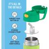 THERMOS FUNTAINER Water Bottle with Straw – 12 Ounce – Kids Stainless Steel Vacuum Insulated Water Bottle with Lid, Rainbows(Lime/Orange)