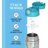THERMOS FUNTAINER Water Bottle with Straw – 12 Ounce – Kids Stainless Steel Vacuum Insulated Water Bottle with Lid, Rainbows(Paw Patrol Blue)