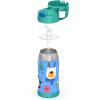 THERMOS FUNTAINER Water Bottle with Straw – 12 Ounce – Kids Stainless Steel Vacuum Insulated Water Bottle with Lid, Rainbows(Penguin)