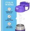 THERMOS FUNTAINER Water Bottle with Straw – 12 Ounce – Kids Stainless Steel Vacuum Insulated Water Bottle with Lid, Rainbows(Purple)