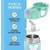 THERMOS FUNTAINER Water Bottle with Straw – 12 Ounce – Kids Stainless Steel Vacuum Insulated Water Bottle with Lid, Rainbows(Purple Hearts)