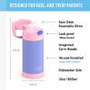 THERMOS FUNTAINER Water Bottle with Straw – 12 Ounce – Kids Stainless Steel Vacuum Insulated Water Bottle with Lid, Rainbows(Purple/Pink)