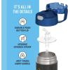 THERMOS FUNTAINER Water Bottle with Straw – 12 Ounce – Kids Stainless Steel Vacuum Insulated Water Bottle with Lid, Rainbows(Space Frog)