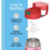 THERMOS FUNTAINER Water Bottle with Straw – 12 Ounce – Kids Stainless Steel Vacuum Insulated Water Bottle with Lid, Rainbows(Strawberry Smiles)