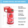 THERMOS FUNTAINER Water Bottle with Straw – 12 Ounce – Kids Stainless Steel Vacuum Insulated Water Bottle with Lid, Rainbows(Strawberry Smiles)
