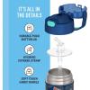 THERMOS FUNTAINER Water Bottle with Straw – 12 Ounce – Kids Stainless Steel Vacuum Insulated Water Bottle with Lid, Rainbows(Surfin Sharks)