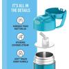 THERMOS FUNTAINER Water Bottle with Straw – 12 Ounce – Kids Stainless Steel Vacuum Insulated Water Bottle with Lid, Rainbows(Teal)