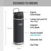 THERMOS ICON SERIES Stainless Steel Water Bottle with Spout – 24 Ounce, Granite – Vacuum Insulated Water Bottle with Lid