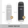 THERMOS ICON SERIES Stainless Steel Water Bottle with Spout – 24 Ounce, Granite – Vacuum Insulated Water Bottle with Lid