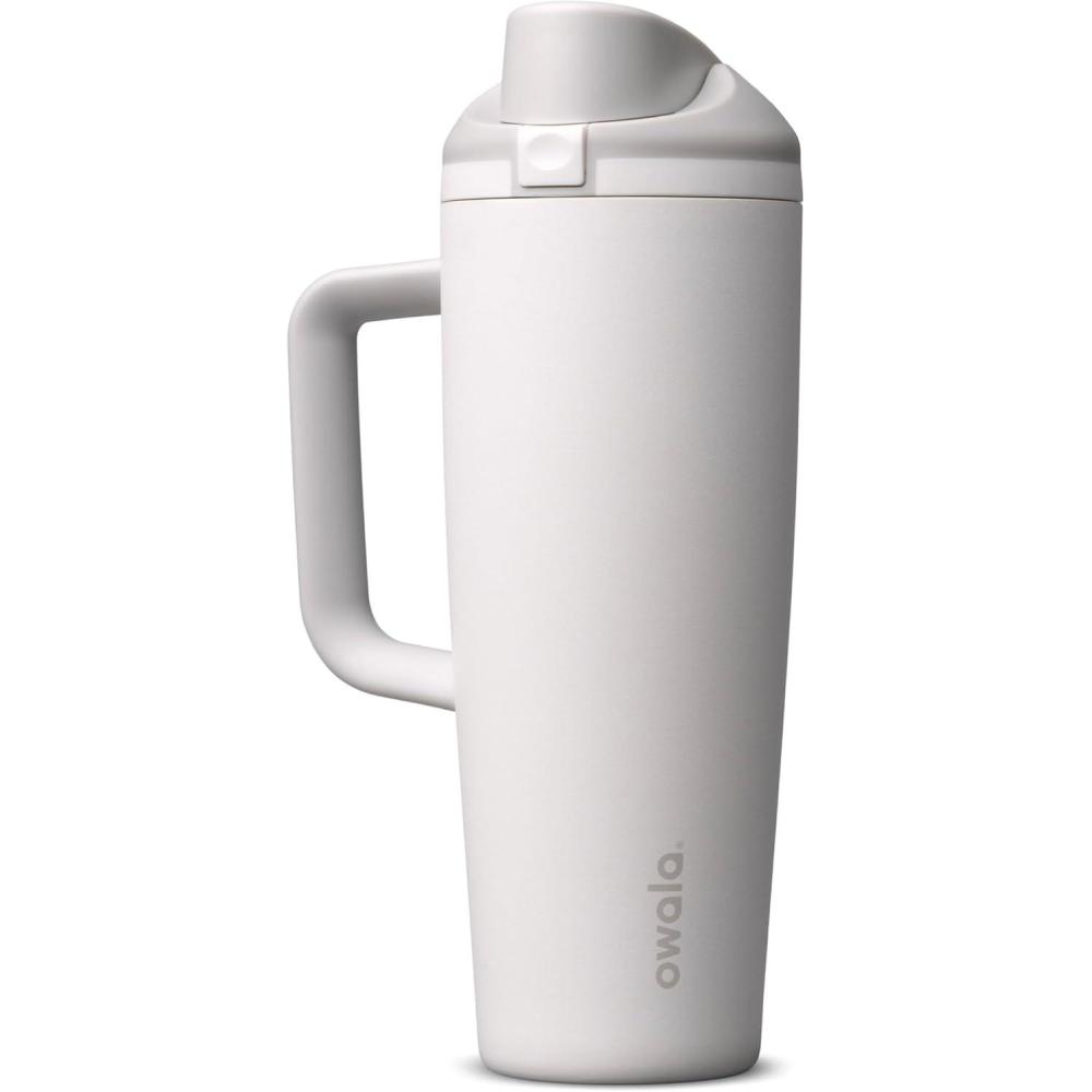 imageOwala FreeSip Tumbler  Stainless Steel  30oz  Tan Lightly ToastedShy Marshmalllow