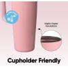 Owala FreeSip Tumbler – Stainless Steel – 30-oz. – Tan (Lightly Toasted)(Rose Quartz)