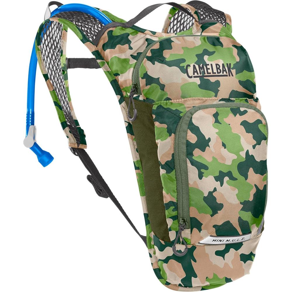 imageCamelBak Mini MULE Kids 50oz Hydration Reservoir Hike and Bike BackpackCamo