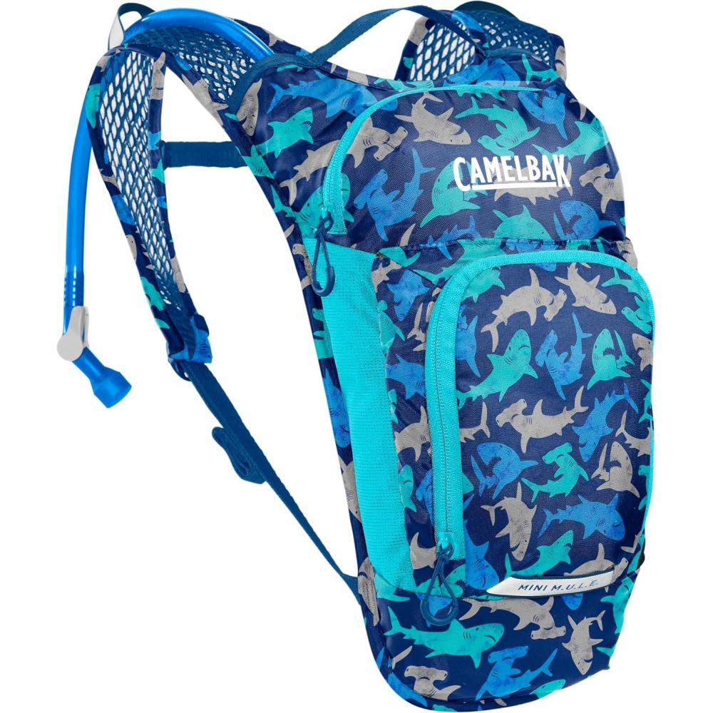 imageCamelBak Mini MULE Kids 50oz Hydration Reservoir Hike and Bike BackpackSharks