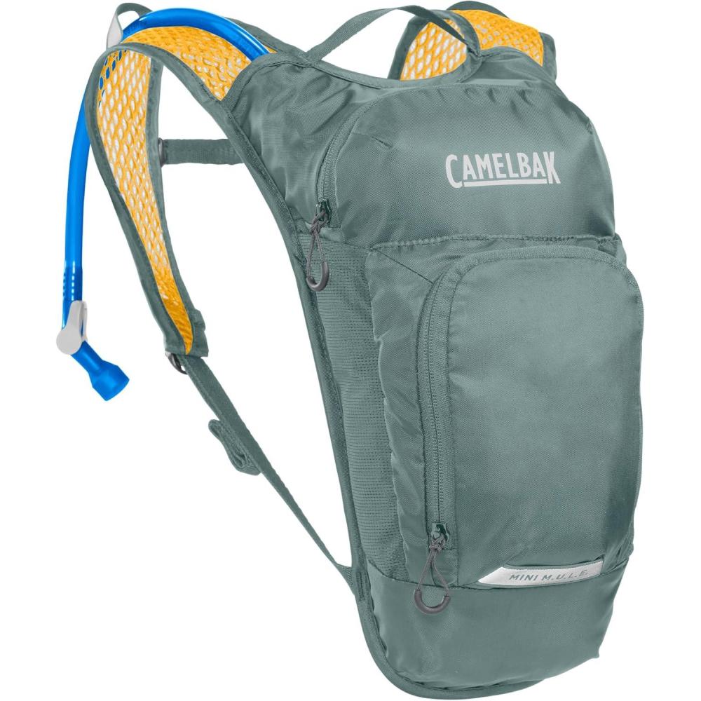 imageCamelBak Mini MULE Kids 50oz Hydration Reservoir Hike and Bike BackpackStormy SeaMango 20