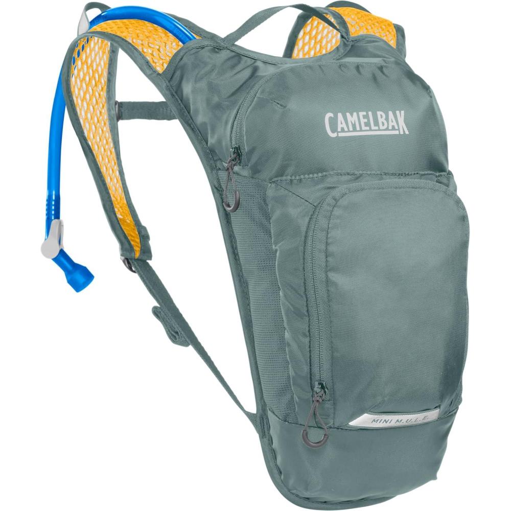 imageCamelBak Mini MULE Kids 50oz Hydration Reservoir Hike and Bike BackpackStormy SeaMango